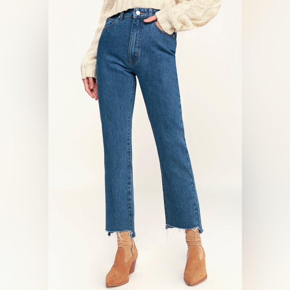 ROLLA’S 👖 Original Straight Blue High Rise Cropped Jeans - Size 30
